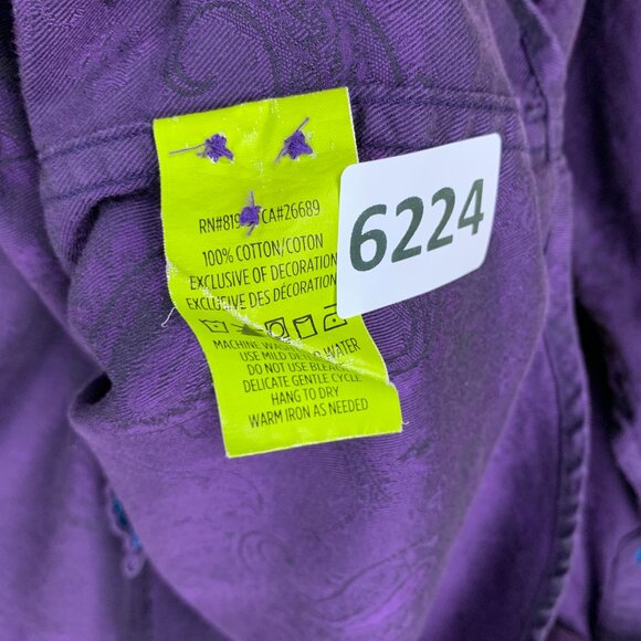 ROBERT GRAHAM SHIRT 2XL MENS BUTTON UP PURPLE PAISLEY VICTORIAN FLIP CUFF - Picture 6 of 14